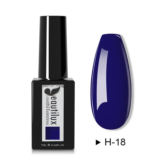 Vernis Semi-Permanent Beautilux H-18 "Bleu Profond" - Sécurité et Élégance pour Peaux Sensibles